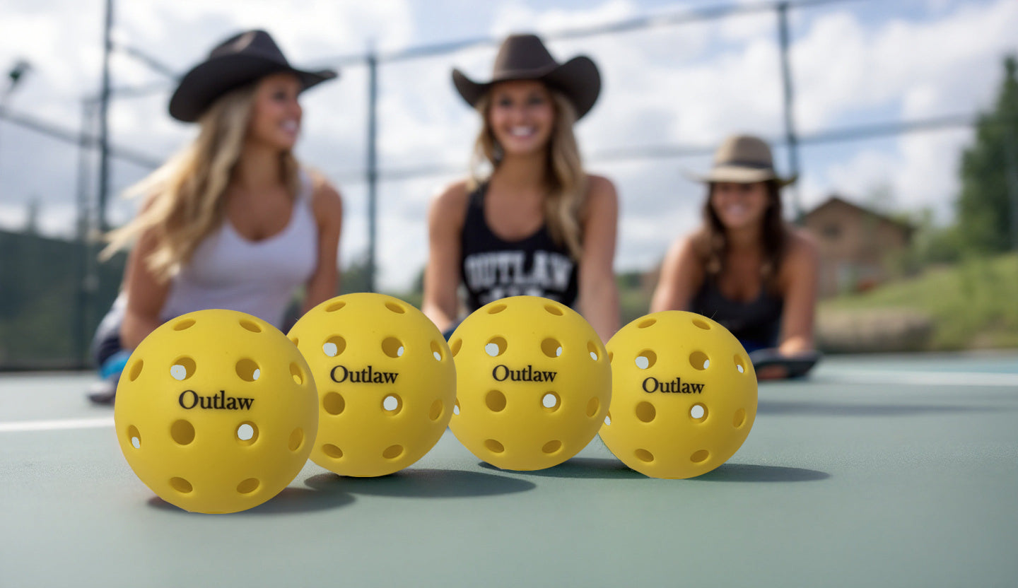 Outlaw Pickleball Balls - Outdoor 4 Pack