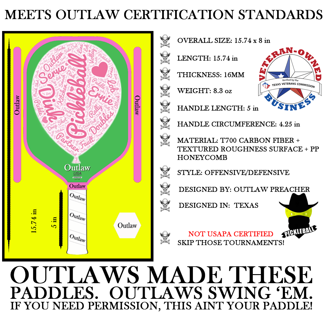 The Outlaw Pickleball Paddle "The Balloon"