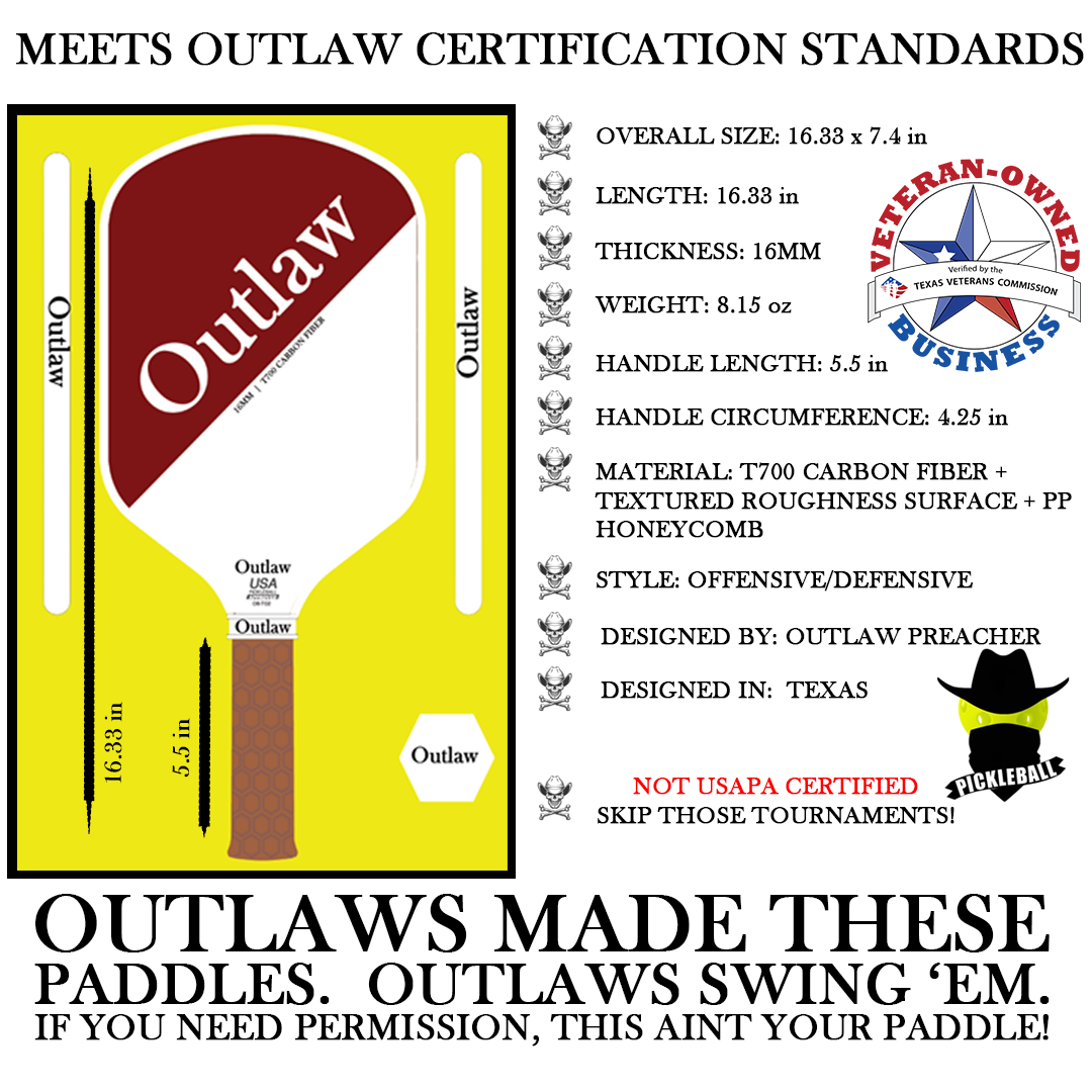 The Outlaw Alumni Series Pickleball Paddles