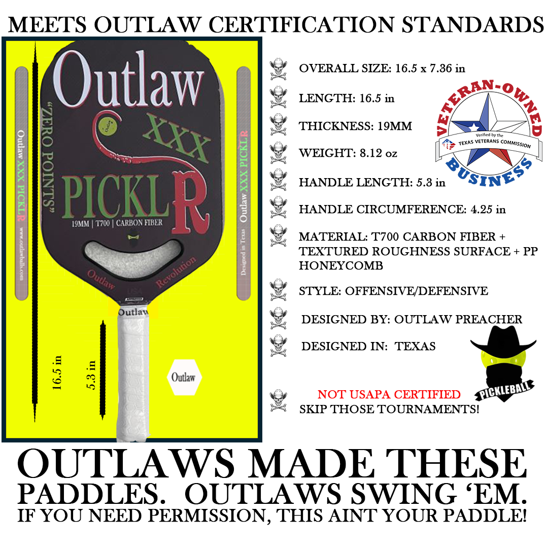 The Outlaw Pickleball Paddle "The PicklR"