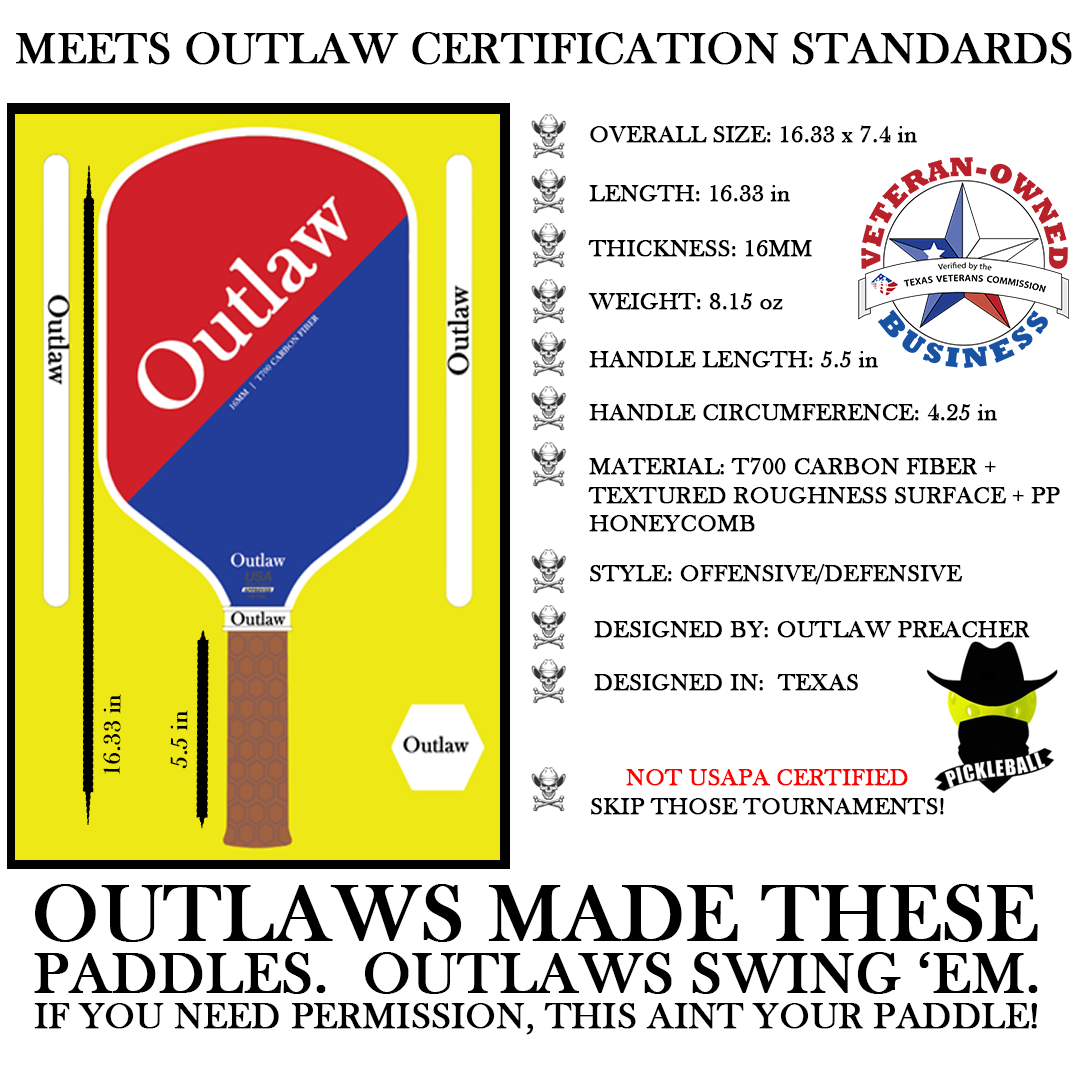The Outlaw Alumni Series Pickleball Paddles