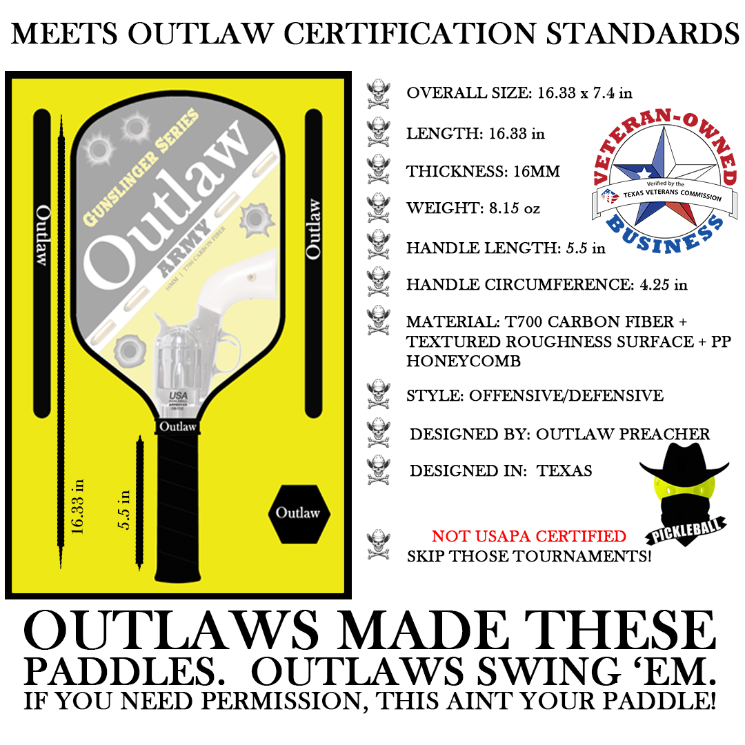 The Outlaw Gunslinger Series Pickleball Paddles